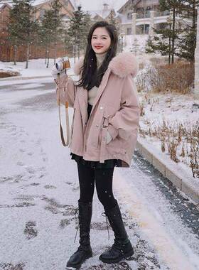 粉派棉2服冬季长22CLA01CLA20103034爆款棉衣中版女百搭宽色0松工