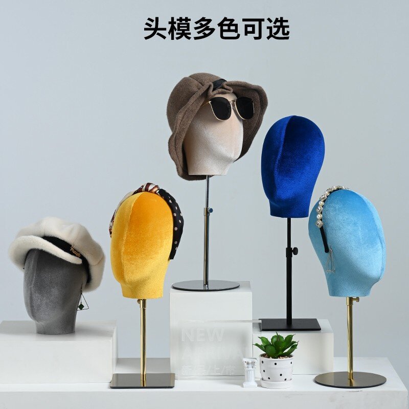 模特道具包布头模台式帽子展示架服装店橱窗陈列架假人头假发帽架