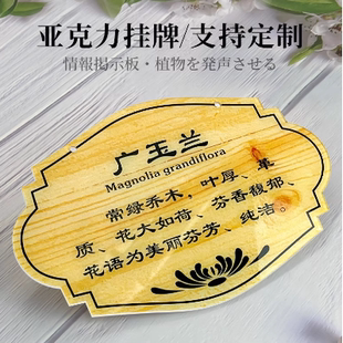 亚克力树牌绿化标识标志牌公园花草植物树木介绍果树铭牌名称