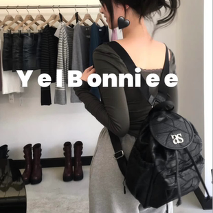 野啵妮 韩国ason小众潮牌双肩包背包大容量百搭大学生通勤女自制