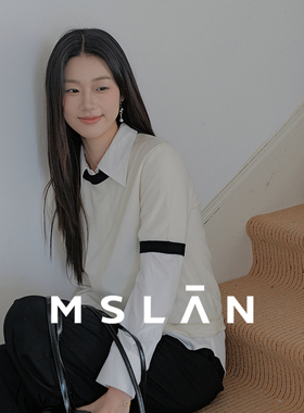 全羊毛/MSLAN春季气质圆领基础撞色短袖针织衫MGAN263
