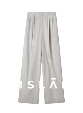 天丝醋酸/MSLAN春季简约系带垂顺休闲裤慵懒阔腿裤MHAK046