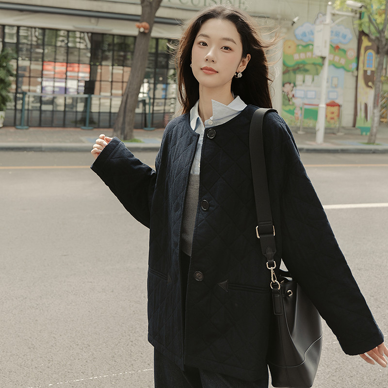 MSLAN25秋冬复古时髦菱格毛呢含骆驼绒高级感保暖夹克外套,女装/女士精品,毛呢外套,淘宝优惠券,粉丝福利购,淘宝优惠卷