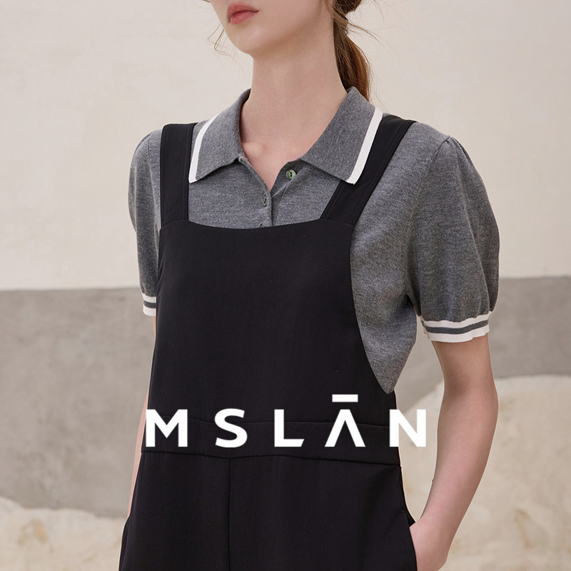MSLAN春夏学院风黑色连体裤纯色阔腿背带裤女MFBE5203,女装/女士精品,连体衣/裤,淘宝优惠券,粉丝福利购,淘宝优惠卷