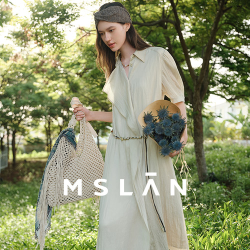 MSLAN植物系轻盈飘逸衬衫连衣裙