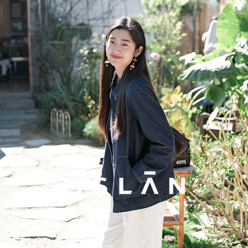 MSLAN复古宽肩显瘦牛仔夹克