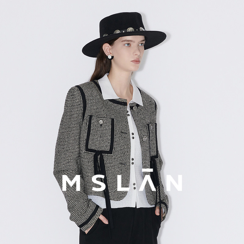 【浪漫秋日】MSLAN小香风miu系粗花呢短款外套MFCE260