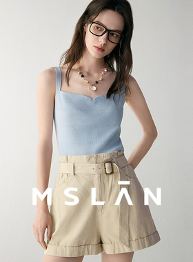 海岛日记/MSLAN 时髦多色质感基础显瘦针织吊带背心MGCN3131