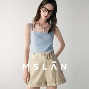 MSLAN 海島日記 時髦多色質感基礎顯瘦針織吊帶背心MGCN3131