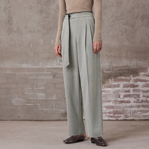 MSLAN华尔街西裤通勤阔腿西装裤