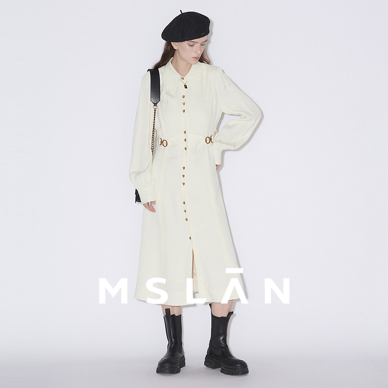 法式金属扣连衣裙MSLAN