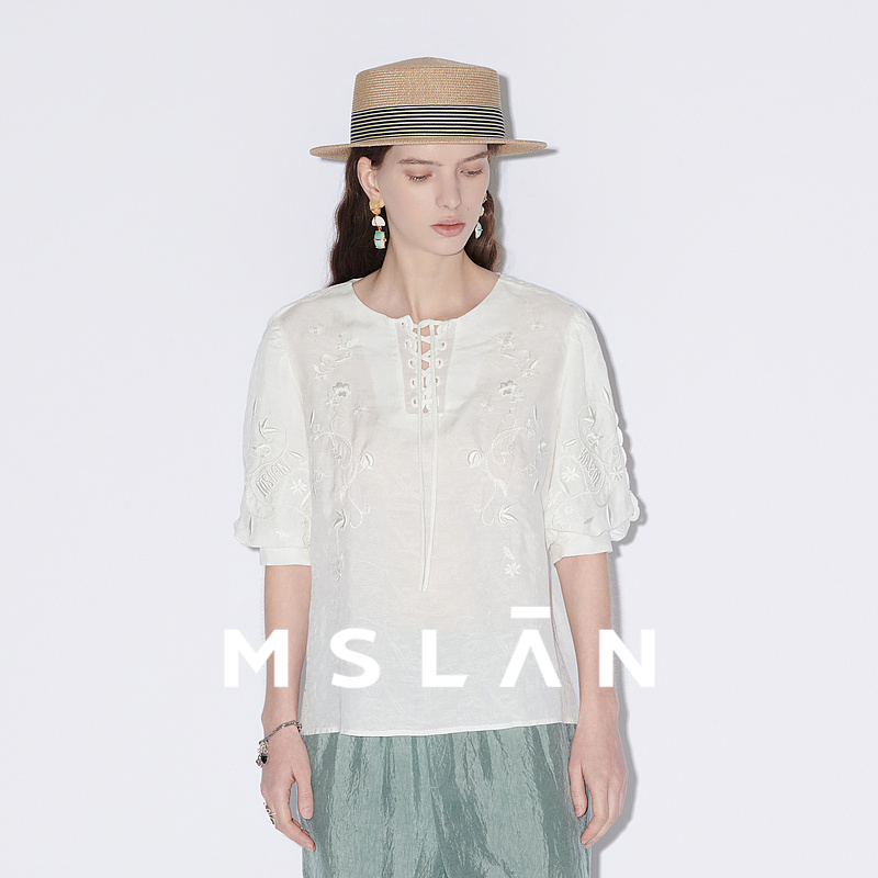 MSLAN南洋千金复古暗纹提花套衫