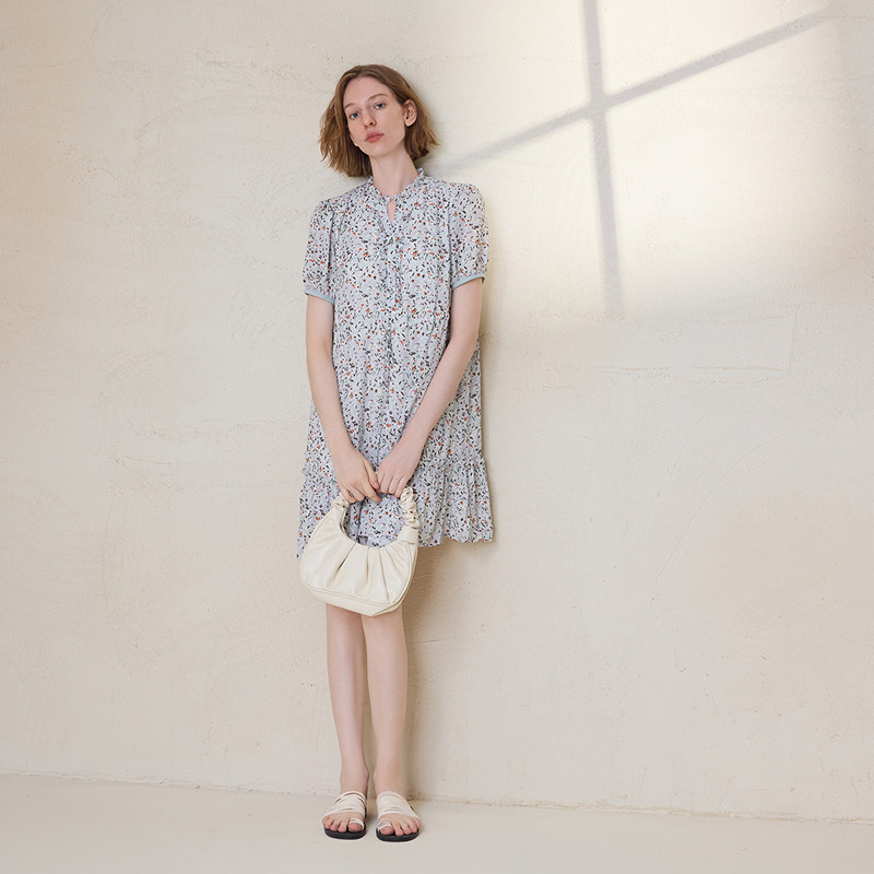 MSLAN度假风复古气质透气花边领收腰连衣裙,女装/女士精品,连衣裙,淘宝优惠券,粉丝福利购,淘宝优惠卷