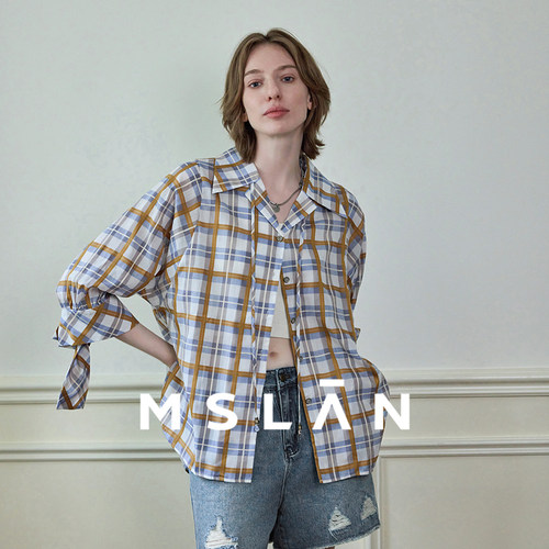 美式复古轻盈格纹衬衫MSLAN