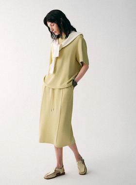 真两件丨MSLAN爆款套装 26春宽松休闲烫钻T恤短袖透气半裙套装