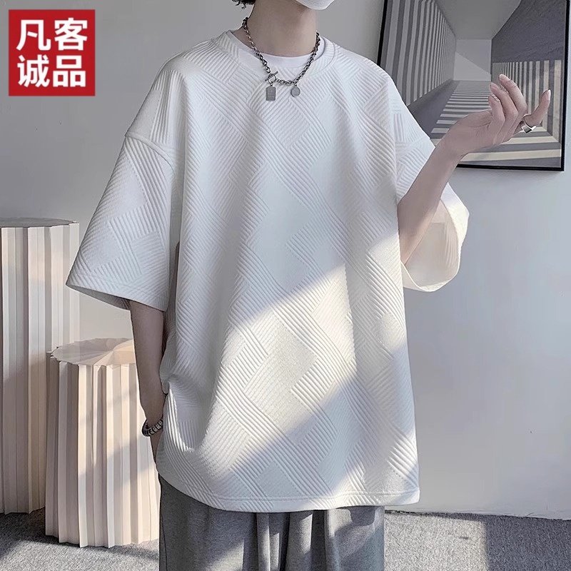凡客诚品重磅T恤男士夏季潮牌大码宽松半袖纹理感学生上衣服
