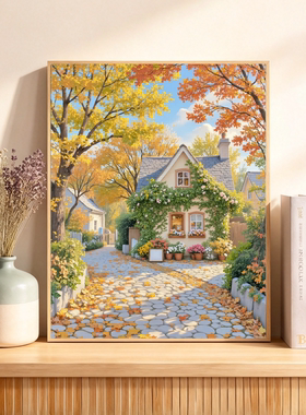 童话小屋数字油画diy填充油彩画