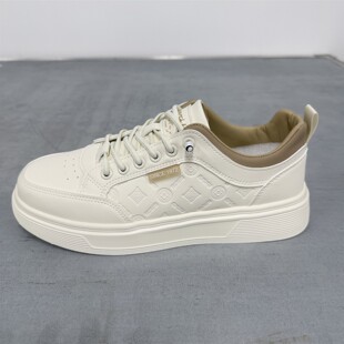 男鞋小白鞋2026新款春皮厚底男士休闲百搭板鞋