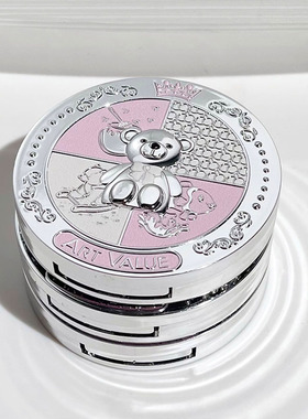 小熊骑士柔焦粉饼防汗不脱妆哑光定妆粉防水防汗不卡粉遮瑕散粉女