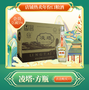 凌塔方瓶5年纯高粮固态原浆玻汾新国标工艺清香型年份口粮酒53度
