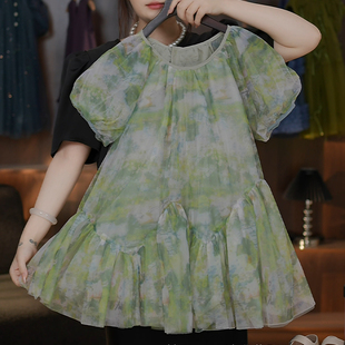 女童夏季新款时尚洋气公主裙儿童夏装韩系泡泡袖连衣裙HCB664
