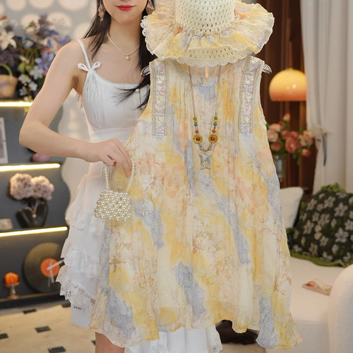 【YC】【送帽子】女童夏季新款无袖连衣裙女孩洋气背心裙HCB768