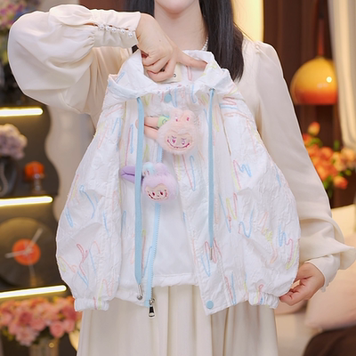 【BK】春季新款女童卡通拉布布外套宝宝潮流韩系春装HCF023-白