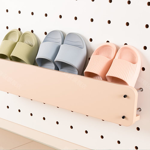 实木洞洞板置物架墙面收纳