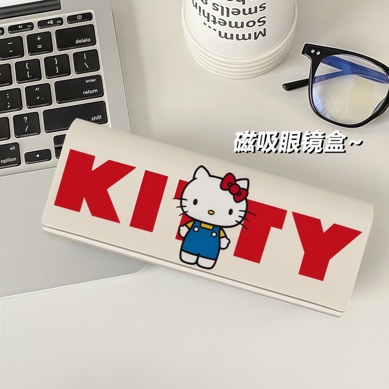 可爱kitty高颜值学生便携式近视墨镜眼镜盒抗压磁吸眼睛盒pu皮女,收纳整理,眼镜收纳盒,淘宝优惠券,粉丝福利购,淘宝优惠卷