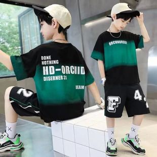 衛(wèi)衣2025新款 男童短袖 夏季 男孩兒童運(yùn)動(dòng)速干洋氣可愛童裝 套裝 炸街