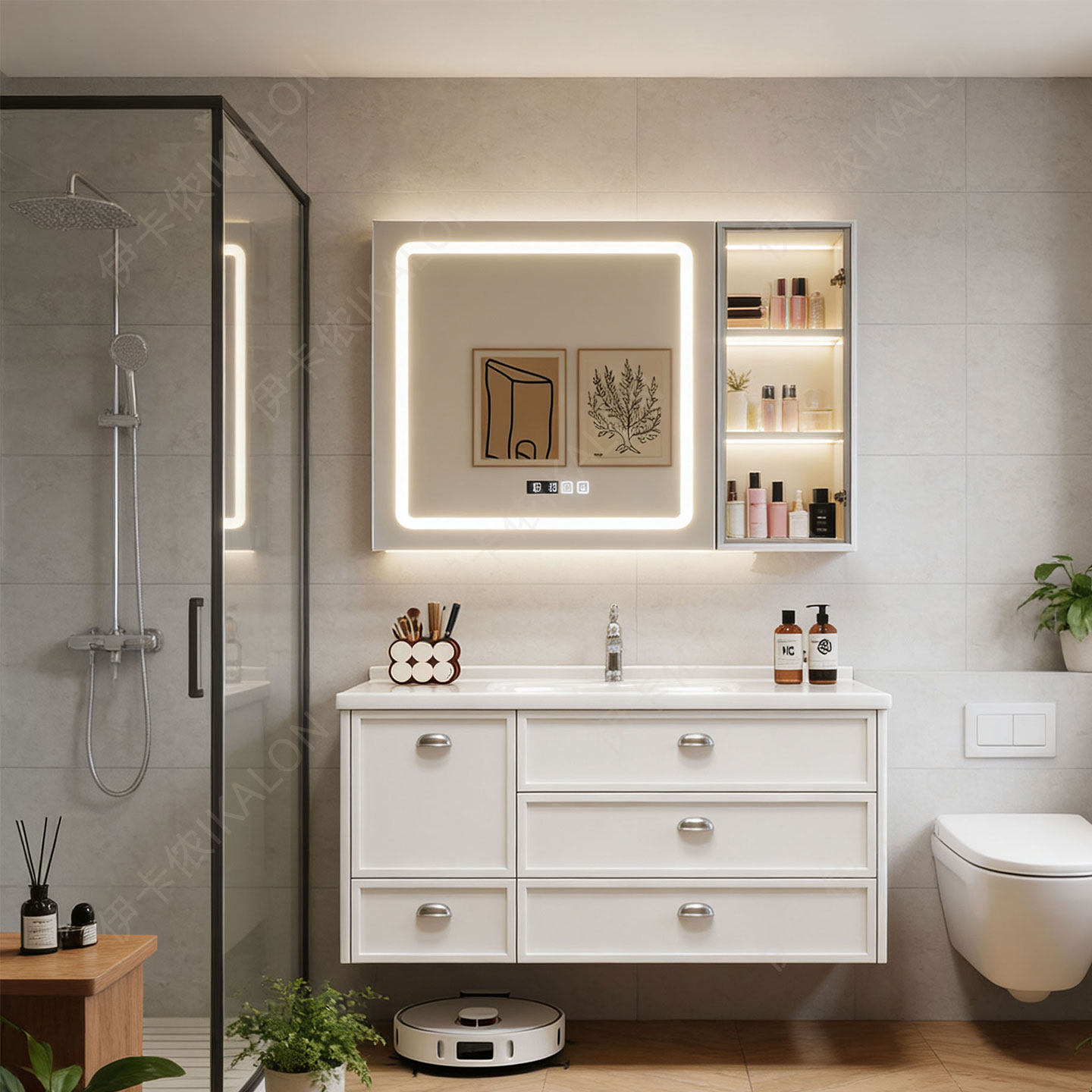 橡木拉篮浴室柜组合卫生间洗漱台陶瓷一体洗手盆洗脸池卫浴柜套装