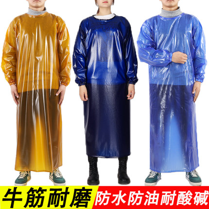 牛筋罩衣防水油耐酸碱耐磨加厚石材厂屠宰厂化工穿长袖围裙劳保工