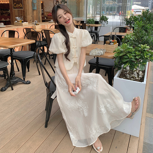 现货 提花盘扣衬衫 主推 套装 半身裙两件套5030P145K218 新中式