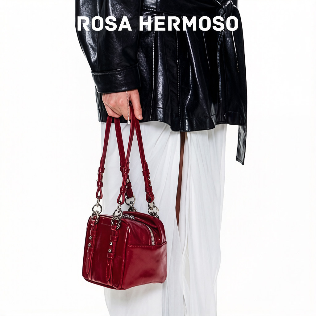 ROSA HERMOSO/珞赫「吐司」方块包豆腐包红色手提包2026新