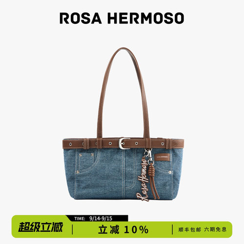 ROSA HERMOSO/珞赫「牛仔系列」单肩包法棍包牛仔布春夏度假海边