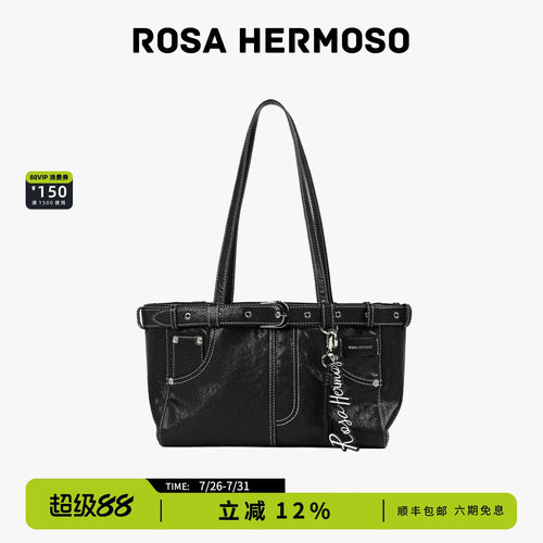 赵昭仪同款ROSA HERMOSO/珞赫「牛仔系列」单肩包法棍包植鞣2025