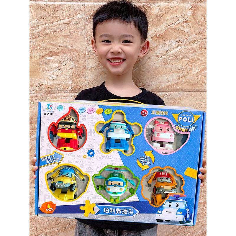 超级变形卡车卡尔珀利停车场救护车罗伊消防救援儿童汽车机器人