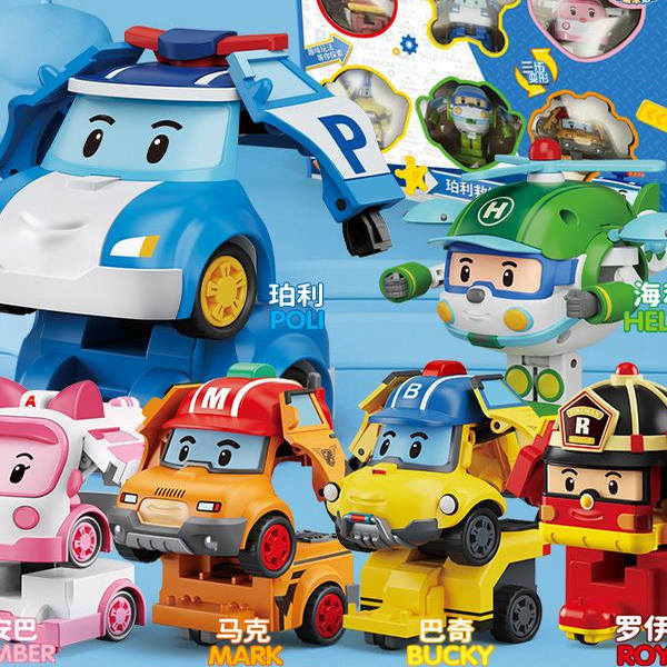超级变形卡车卡尔珀利停车场安巴罗伊海利儿童机器人玩具车男孩
