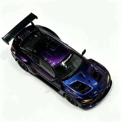 Mysterious宝马BMWM4GT3魔术紫变色龙纸盒包装64合金静态陈列车模