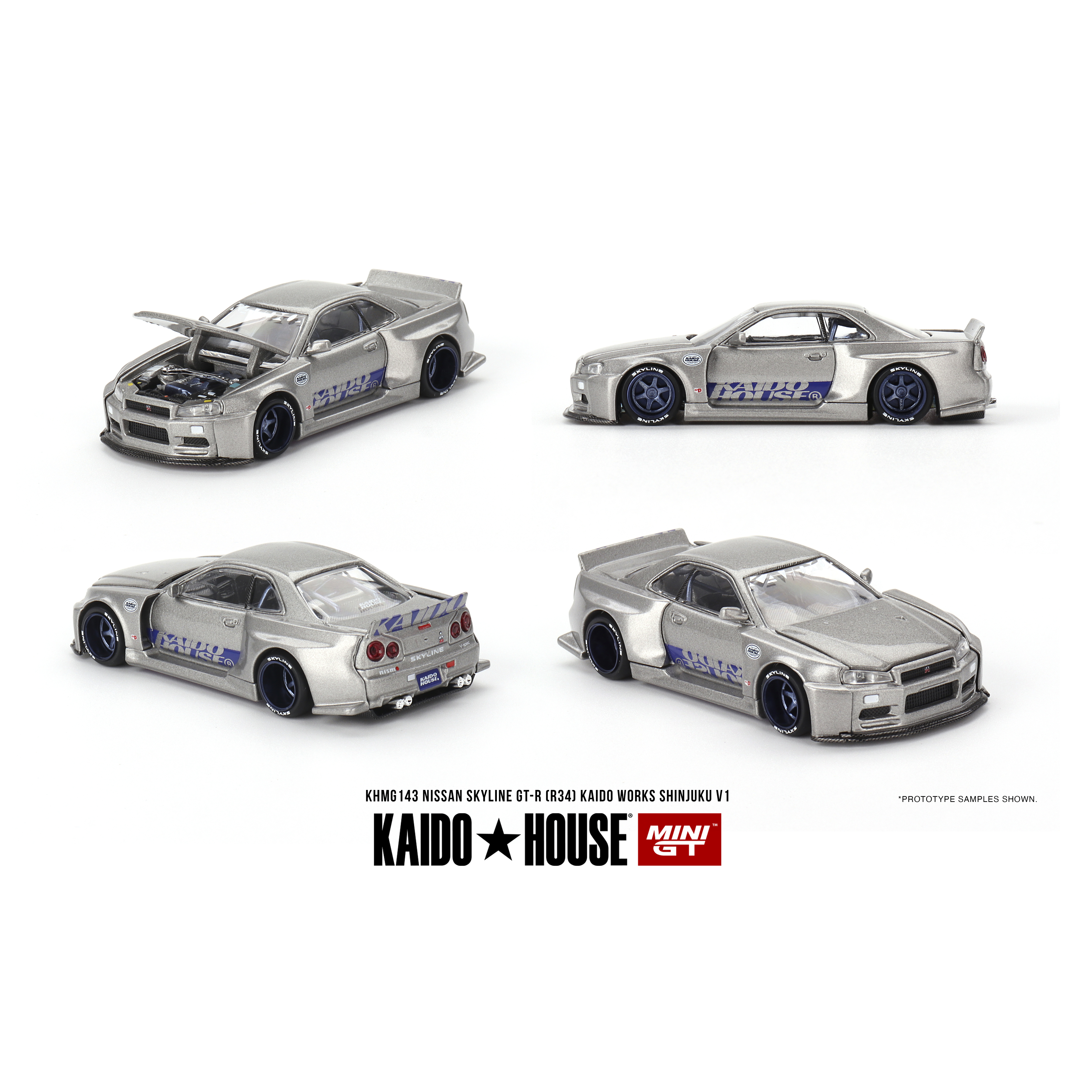 KaidoHouse143尼桑R34银64合金车