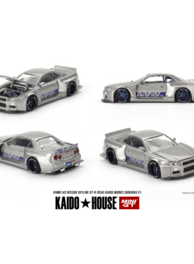 KaidoHouseMINIGT尼桑SKYLINEGT-R34银色1/64合金车模KHMG143