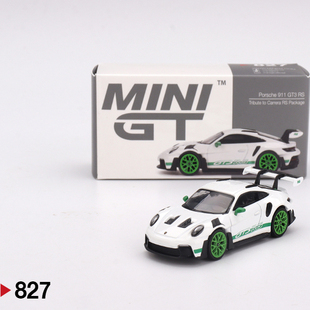 MINIGT827保时捷911GT3RS白色绿轮1/64合金车模