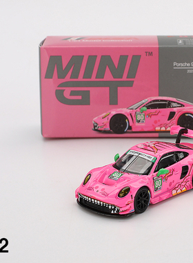 MINIGT872保时捷911GT3R#80粉恐龙AO RACING1/64合金车模