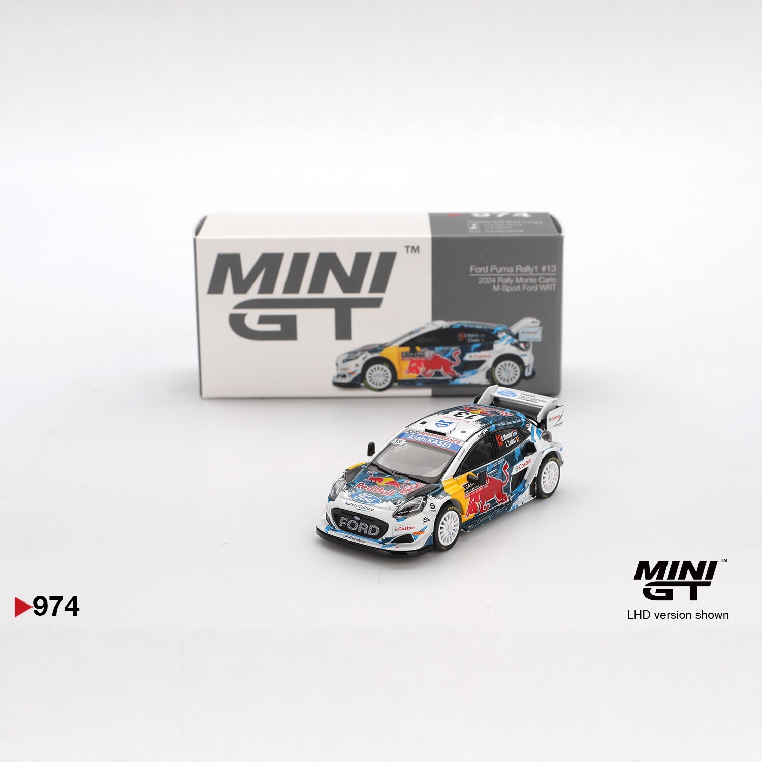 MINIGT974福特PumaRally1拉力赛#13号车红牛涂装1/64合金车模