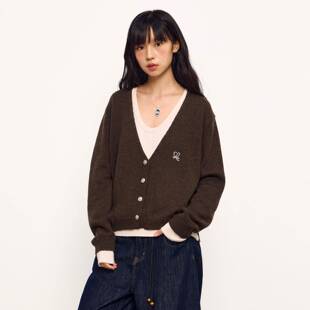 TCPE 学院风针织假两件开衫