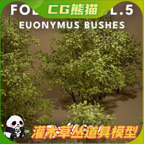 UE5虚幻5 Foliage VOL.5 - Euonymus Bushes 高品质灌木草丛道具