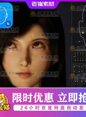 UE5 虚拟5亚洲数字美女人物角色面部表情3D模型MetaHuman游戏形象