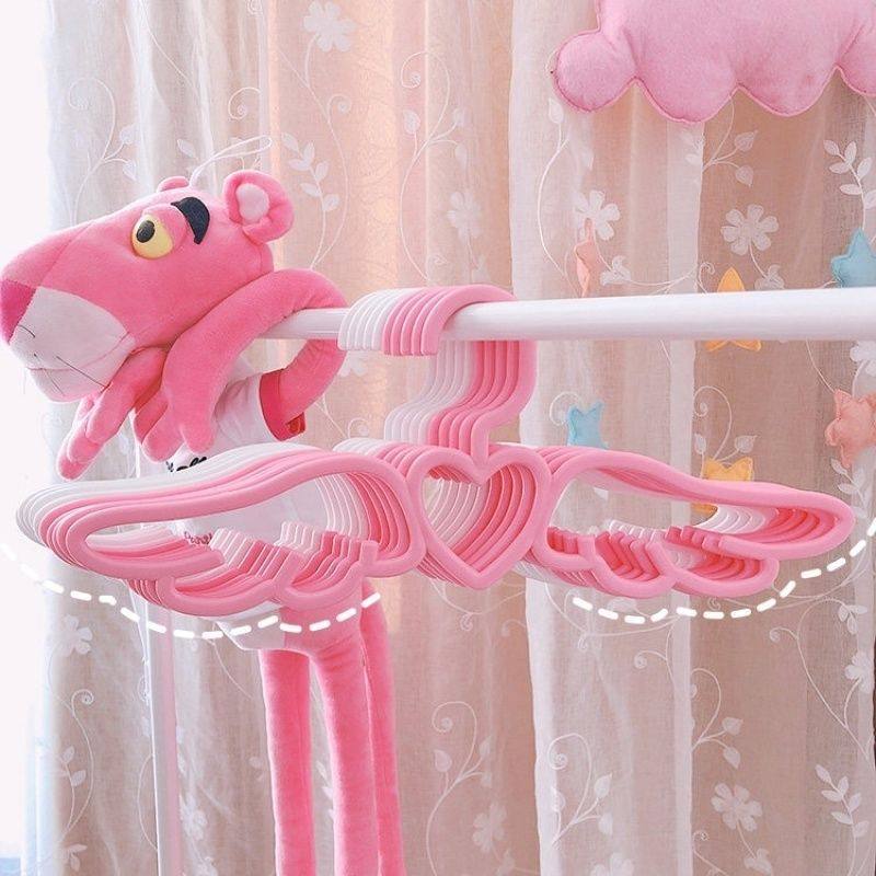 thumbnail for [Bold and thickened] girl's heart pink angel wing hanger non-slip non-trace hanging strap storage clothes hanger