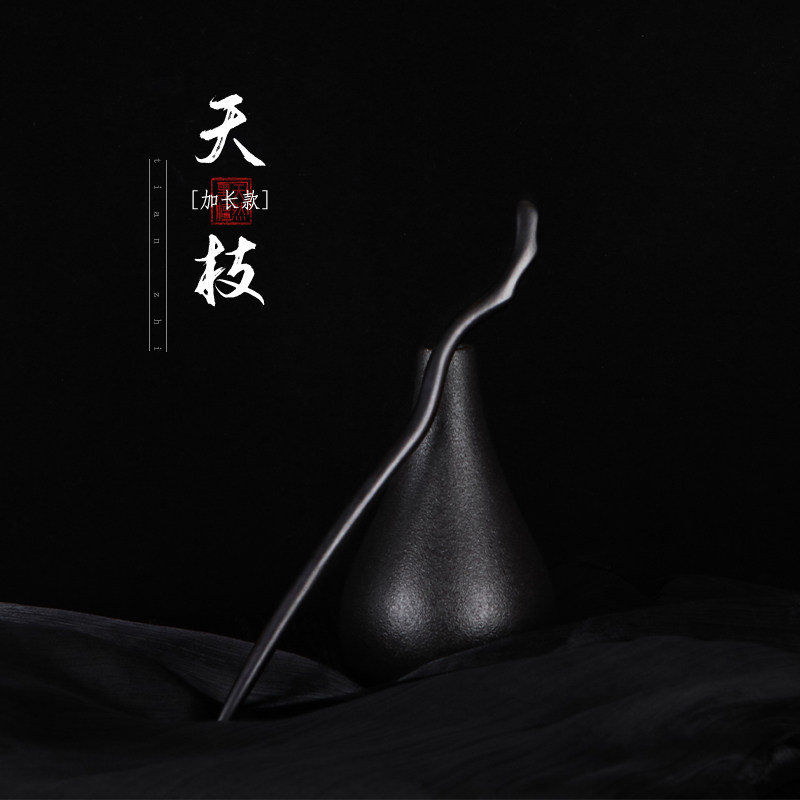 追师发簪黑檀木简约加长款图片