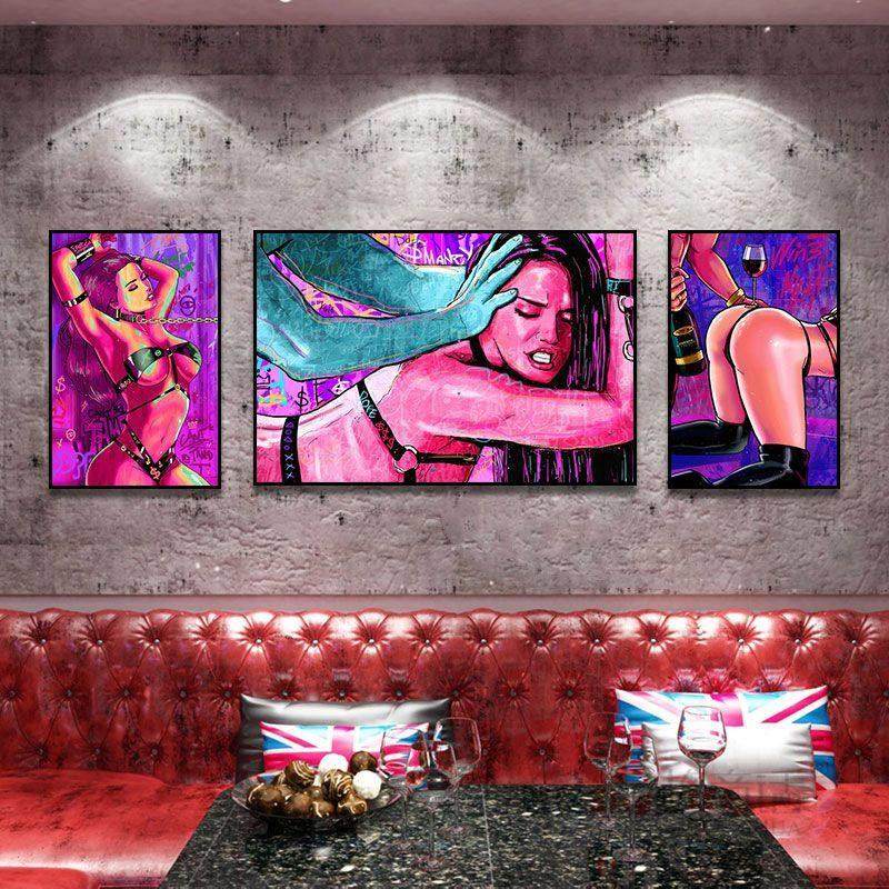 现代极简主义酒店酒吧酒店民宿卧室墙壁装饰画性感美女艺术人物挂